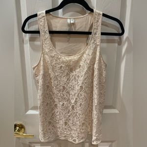 Lauren Conrad lace cream tank size small